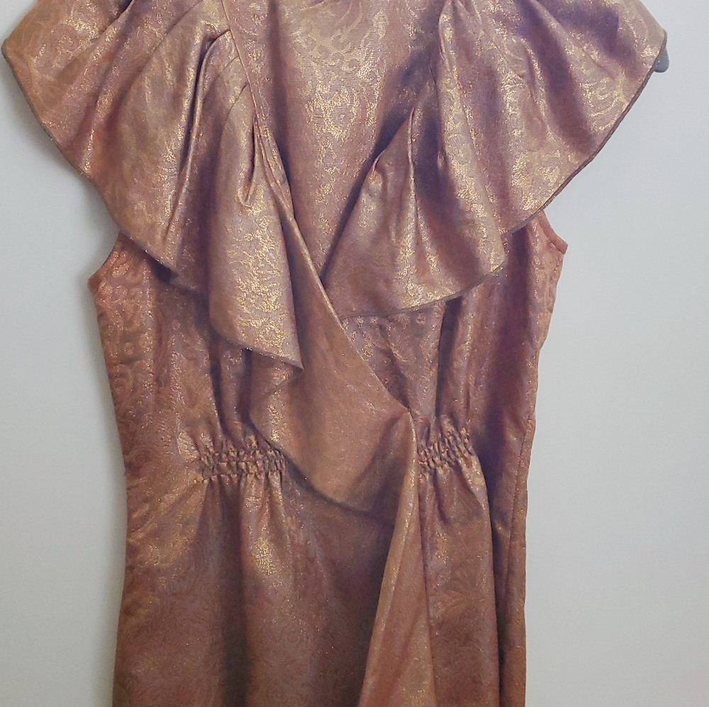 BCBG max Azria, SizeXXS Metallic Gold Sleeveless Top